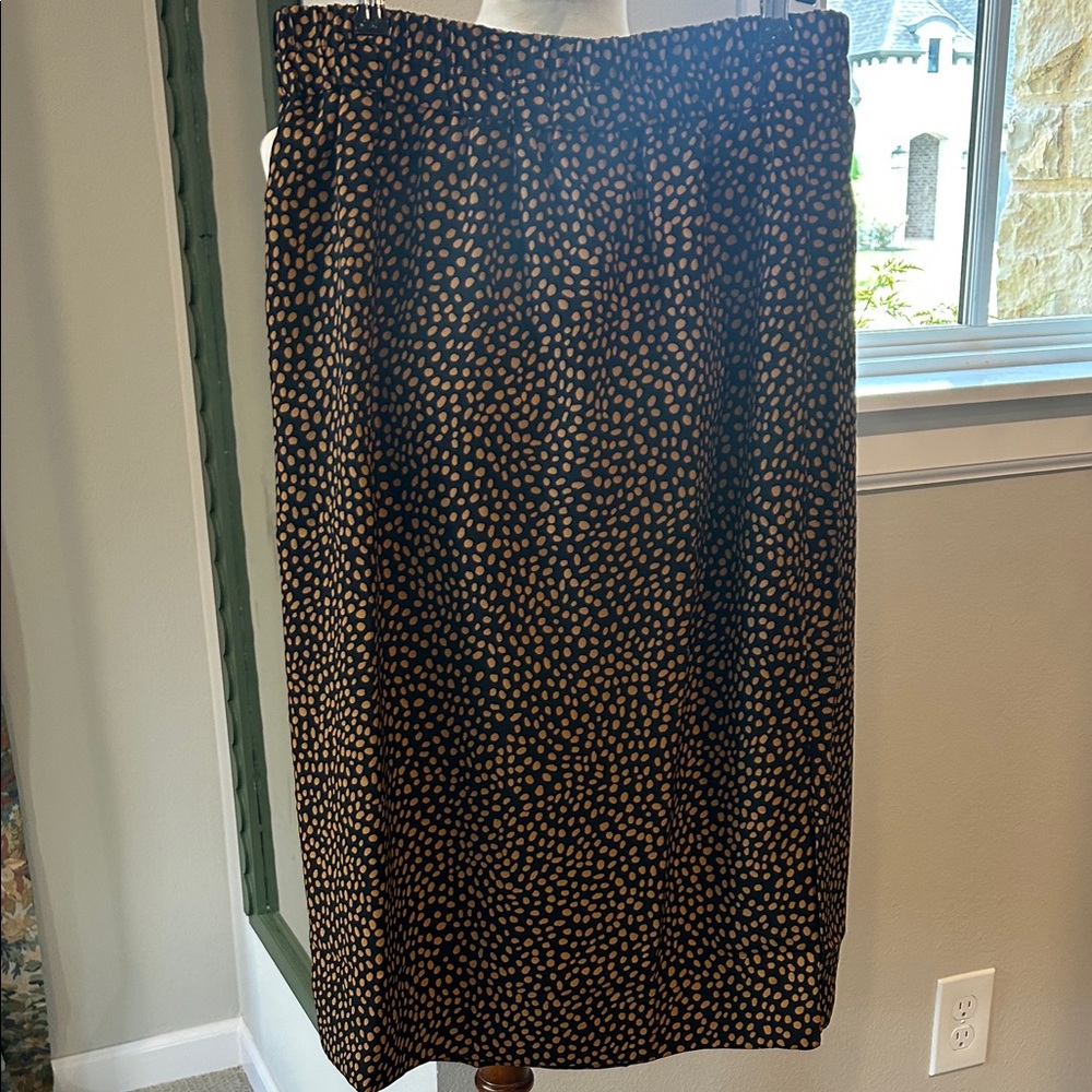 J. Crew Factory Black and Brown Midi Skirt